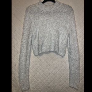 Cropped furry sweater